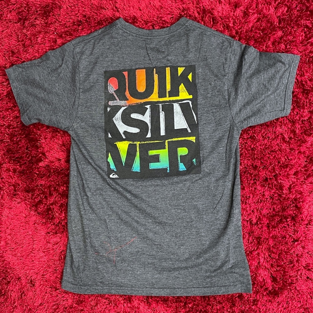 Quiksilver Surf Skateboard Medium Medium Snowboard Retro Shirt Heather Grey